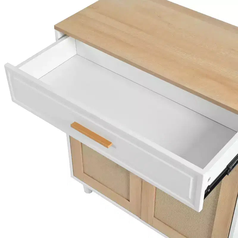 Armoire de rangement moderne avec griffoir pour chat, armoire de cuisine avec tiroirs de rangement, table d’appoint pour le salon et le couloir, blanc