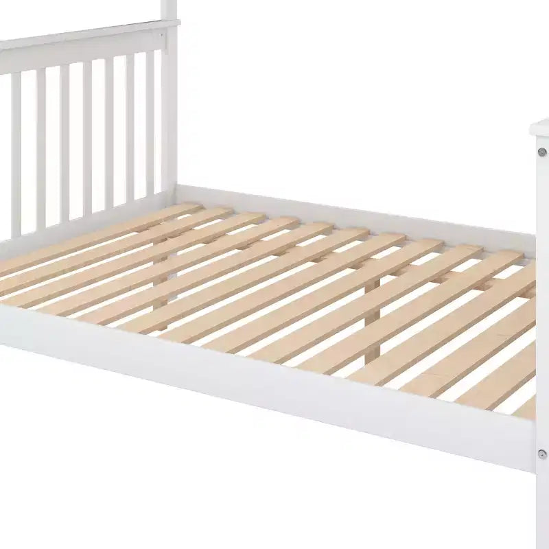 Etagenbett mit zwei Einzelbetten, ausziehbarem Bett und Treppe mit Stauraum, Etagenbett aus Massivholz für Kinder, Jugendliche und Erwachsene