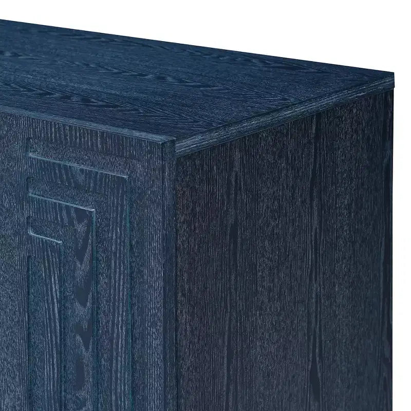 Sideboard im Vintage-Stil mit 4 Türen, 54, Stauraum und verstellbaren Einlegeböden für Ess- und Wohnzimmer, antikes Marineblau