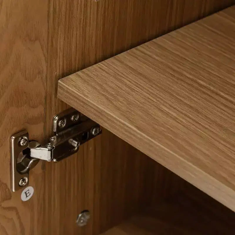 Modernes Sideboard mit 4 Türen, 62 W x 31 H, Rattangeflecht-Fronten, Anrichte und Akzent-Stauraumschrank für Flur, Eingangsbereich und Esszimmer, Natur