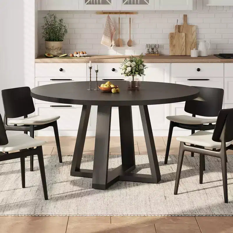 Table ronde de salle à manger pour 4 personnes, table de salle à manger de 47 pouces, tables rondes de cuisine pour salle à manger, cuisine ou salon (table uniquement)