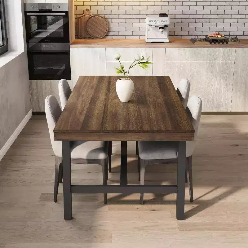 Mesa de comedor grande y larga de 70.87 pulgadas para 6-8 personas, mesa de cocina de madera con patas resistentes para cocina y comedor
