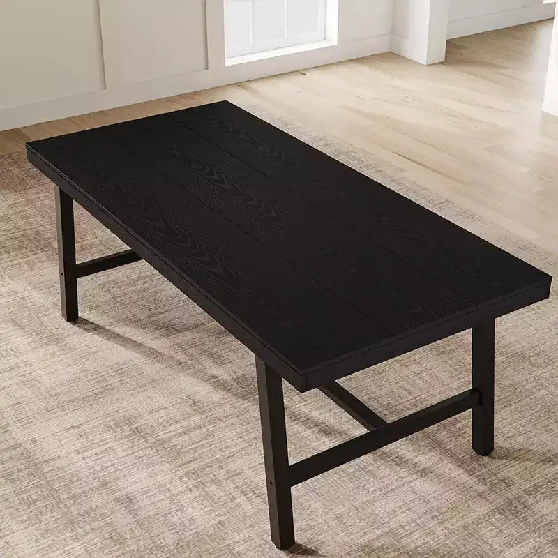 Mesa de comedor grande y larga de 70.87 pulgadas para 6-8 personas, mesa de cocina de madera con patas resistentes para cocina y comedor