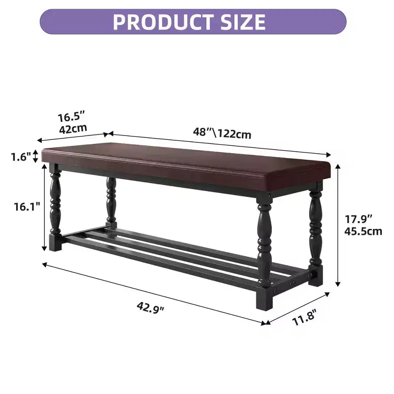 Banc à chaussures d’entrée avec assise rembourrée et rangement pour 5-6 paires de chaussures, étagère à chaussures