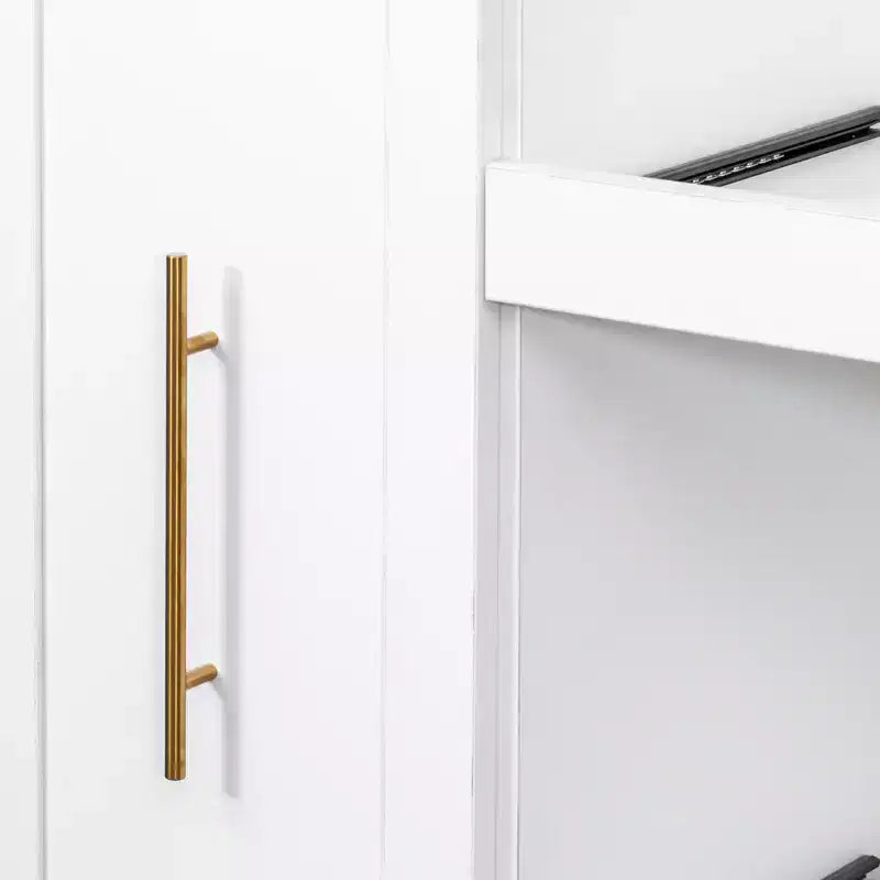 Vorratsschrank aus weißem Holz, 43.31 Zoll, mit ausziehbarem System