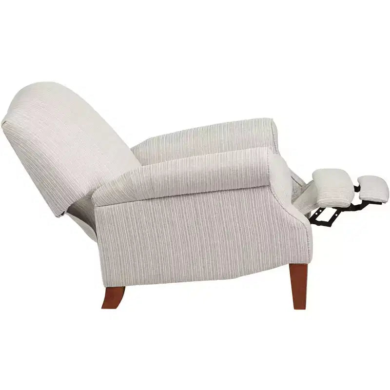 Dreifach verstellbarer Relaxsessel in Off-White mit grauem Nadelstreifenmuster