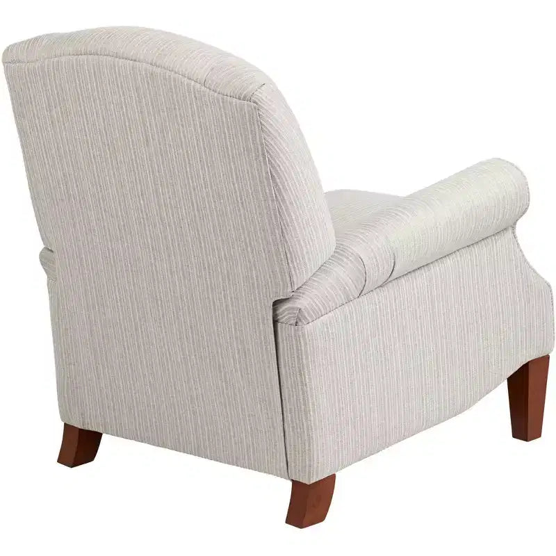 Dreifach verstellbarer Relaxsessel in Off-White mit grauem Nadelstreifenmuster