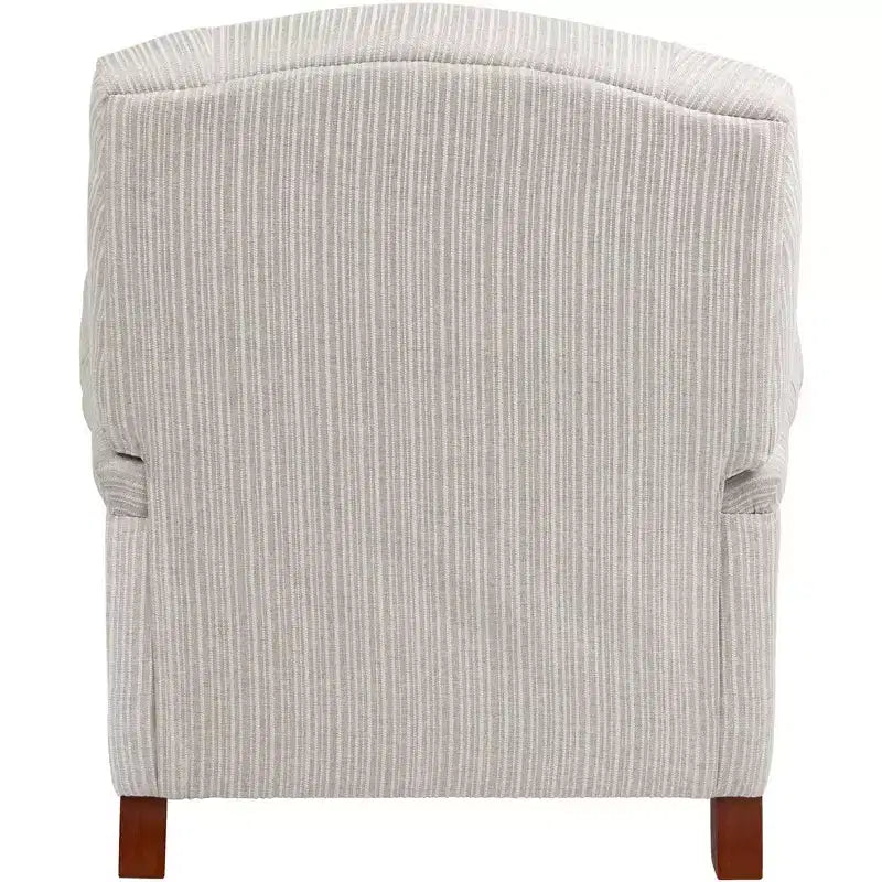 Dreifach verstellbarer Relaxsessel in Off-White mit grauem Nadelstreifenmuster