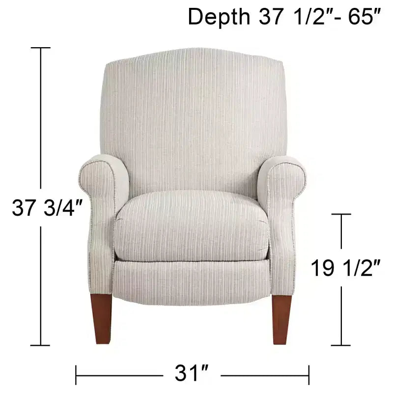 Off-White with Gray Pinstripe 3-Way Recliner