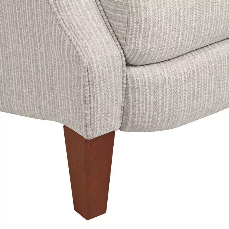 Dreifach verstellbarer Relaxsessel in Off-White mit grauem Nadelstreifenmuster