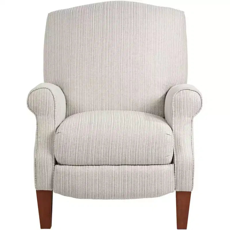 Dreifach verstellbarer Relaxsessel in Off-White mit grauem Nadelstreifenmuster