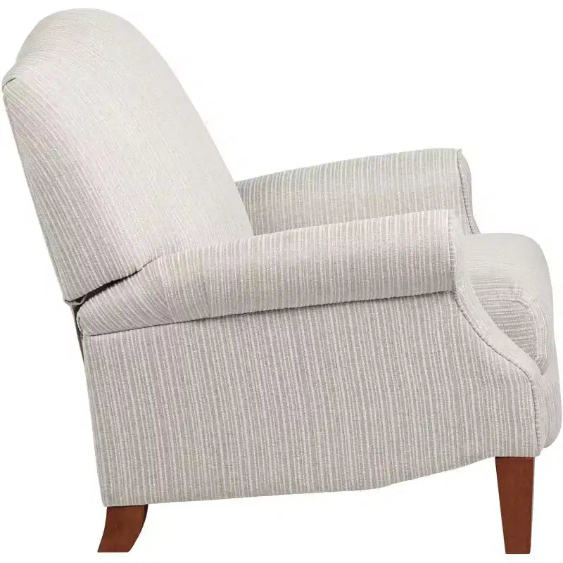 Dreifach verstellbarer Relaxsessel in Off-White mit grauem Nadelstreifenmuster