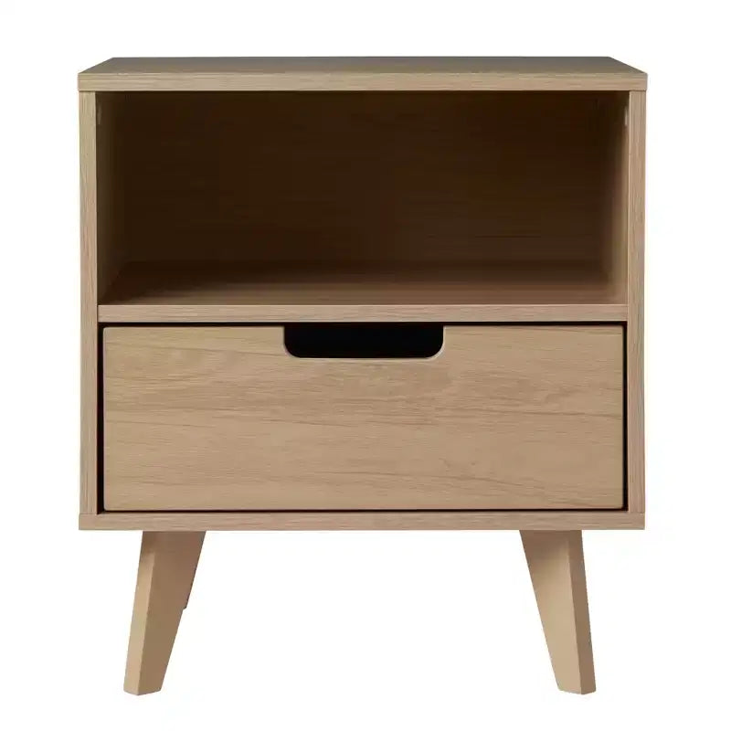 Nachttisch im Mid-Century-Modern-Stil mit Schublade und konischen Beinen