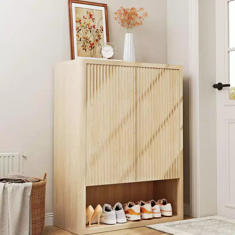 44.5 Tall Shoe Cabinet with Doors, 5-Tier Wooden Shoe Storage Cabinet with Adjustable Shelves, Shoe Organizer Rack for Entryway, Hallway
