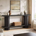 Mesa consola larga de 71 pulgadas para recibidor, mesa de madera detrás del sofá, para sala de estar, pasillo, vestíbulo, negra