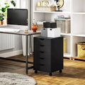 Büroschrank mit 5 Schubladen und Rollen, Aufbewahrungsschrank im modernen nordischen Minimalismus-Stil